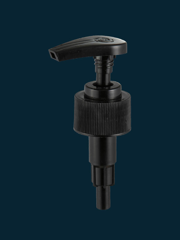 24/410 black aluminum shampoo dispenser lotion pump with plastic clip